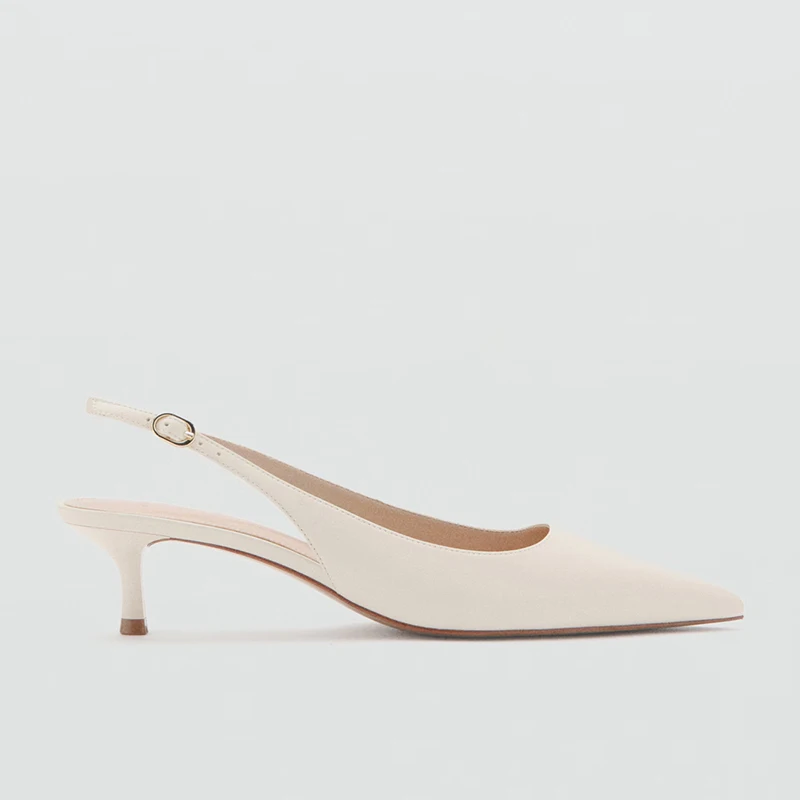 Sandalias de Moda Mango para Mujer, Verano 2026, Estilo Slip-On, Punta Abierta, Tacón Medio Elegante, Suela de Goma Cómoda