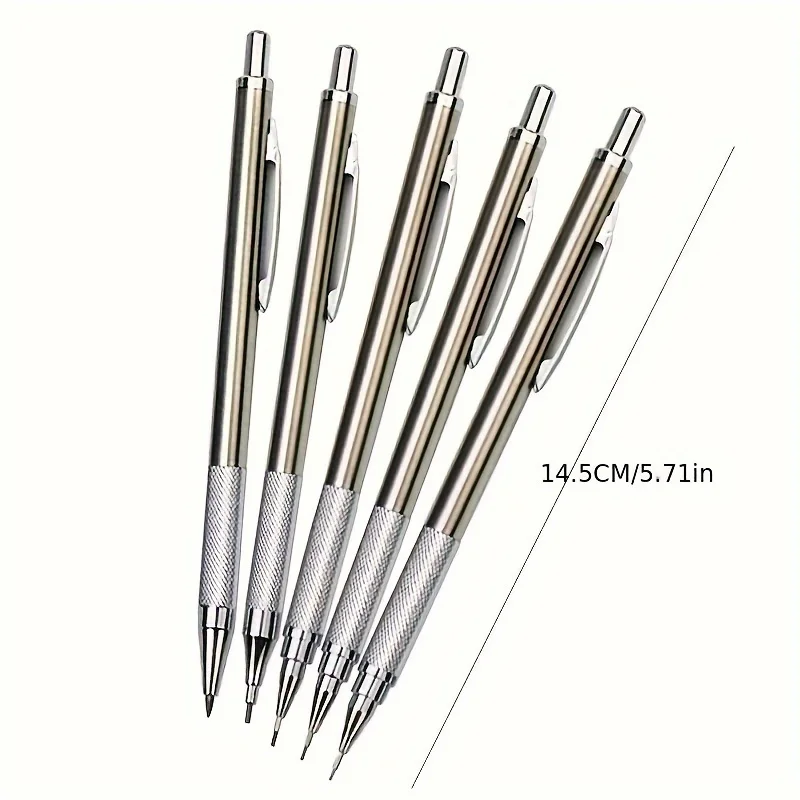 Metall Druckbleistift 0,3/0,5/0,7/0,9/1,3/2,0mm Zeichnung Automatische HB Bleistiftminen Set Schule Büro Schreiben Kunst Schreibwaren – Detail 5