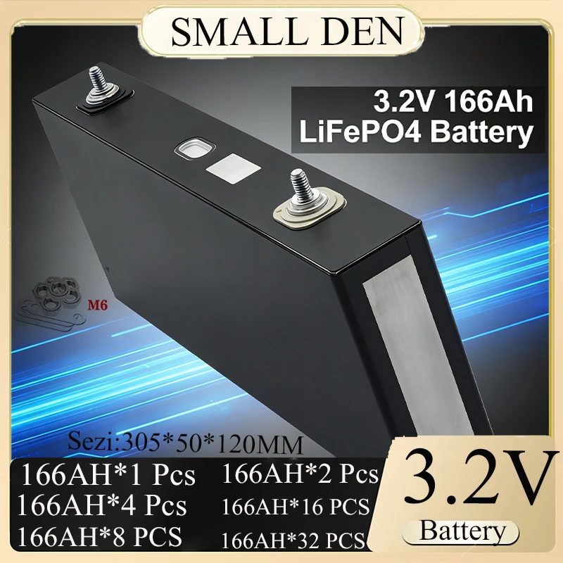 

Аккумуляторная ячейка LiFePO4 класса А, 3.2В, 166Ач/170Ач, 6000+ циклов, глубокого разряда, перезаряжаемая, для кемперов, лодок, электромобилей, погрузчиков, домашнего хранения энергии