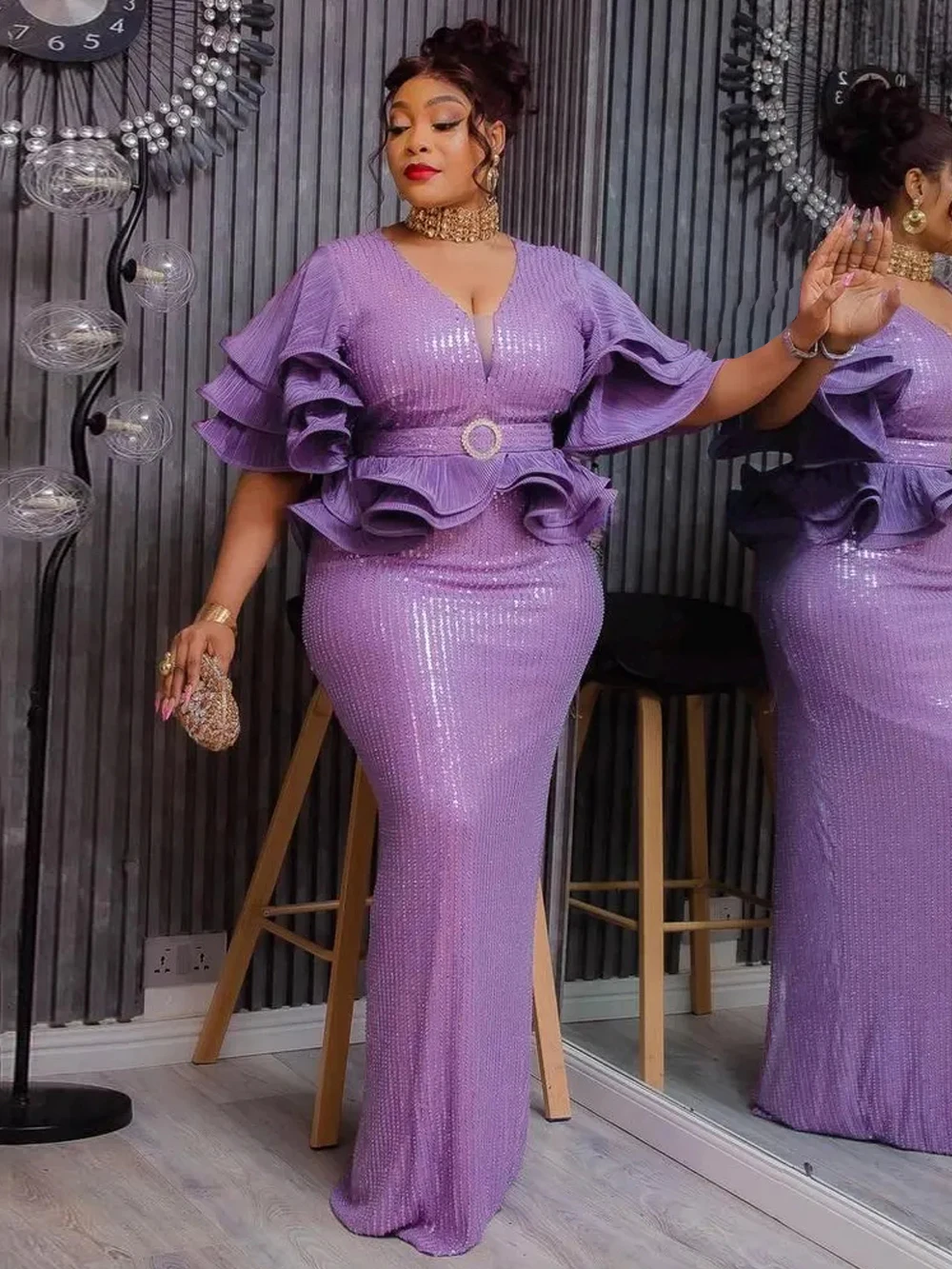 

2026 New Year Party Dress Elegant Women Evening Gown African Dashiki Luxury Sequin Long Dresses Turkey Clothing Wedding Robes