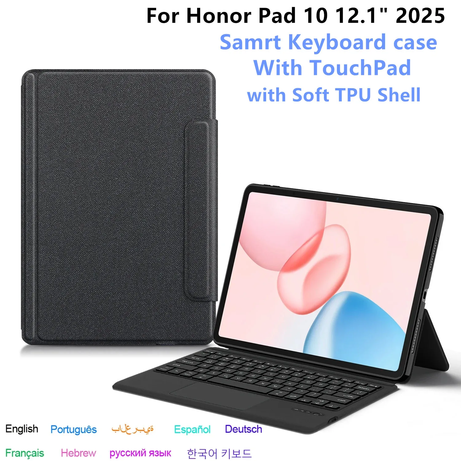 

Чехол-клавиатура для Huawei Honor Pad 10 12.1 дюйма 2025 HEY3-W00 HEY3-W10, умный сенсорный трекпад, чехол-клавиатура для Honor Pad10