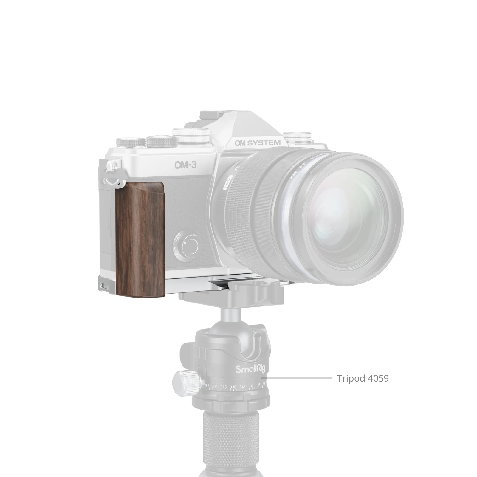 Płytka montażowa SmallRig w kształcie litery L do OM SYSTEM OM-3 z drewnianym uchwytem, wbudowana płytka szybkiego montażu Arca-Swiss do statywu -5563 — zdjęcie produktu 6