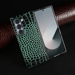 Luxury Hand Crafted Genuine Leather Case For Samsung Galaxy Fold 6 fold5 3 Mobile Phone Cover Galaxy Z Flip6 Back Shell Coque