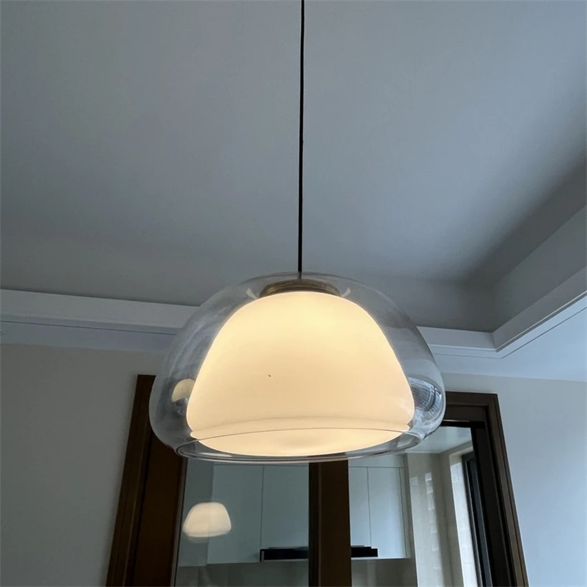 Danish jelly glass pendant lights Nordic style living room bedroom bar dining room single head glass