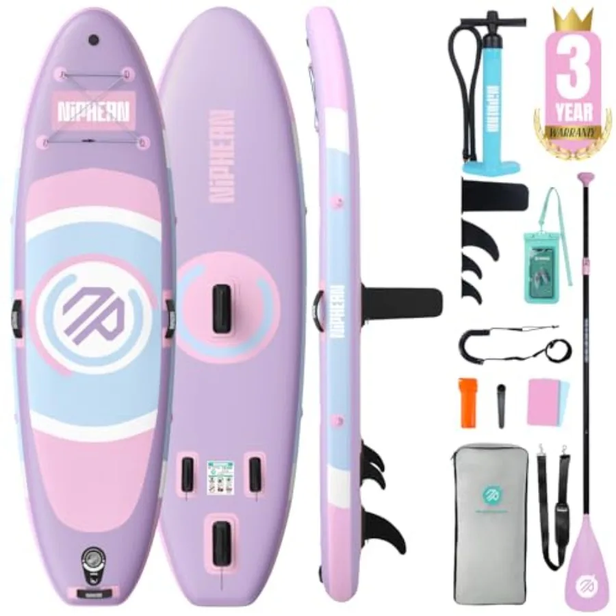 

Ultra-Light inflatable paddle board for yoga, travel recreation; durable PVC material, navy blue; includes StabilTrac fin full