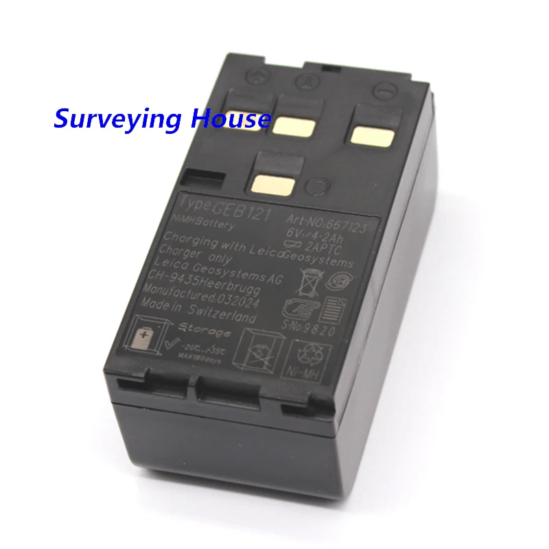 Batteria GEB121 nuovissima al 100% con 6V 4400mAh per stazione totale dello strumento di rilevamento serie Leica TPS TC GS SR