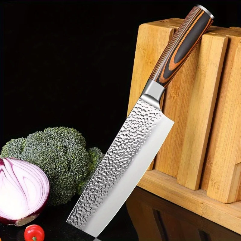 PLYS Forged Meat Cleaver Knife Stainless Steel Sharp Potato Slicing Knife Western Chef Beef Cutting Utility Knife