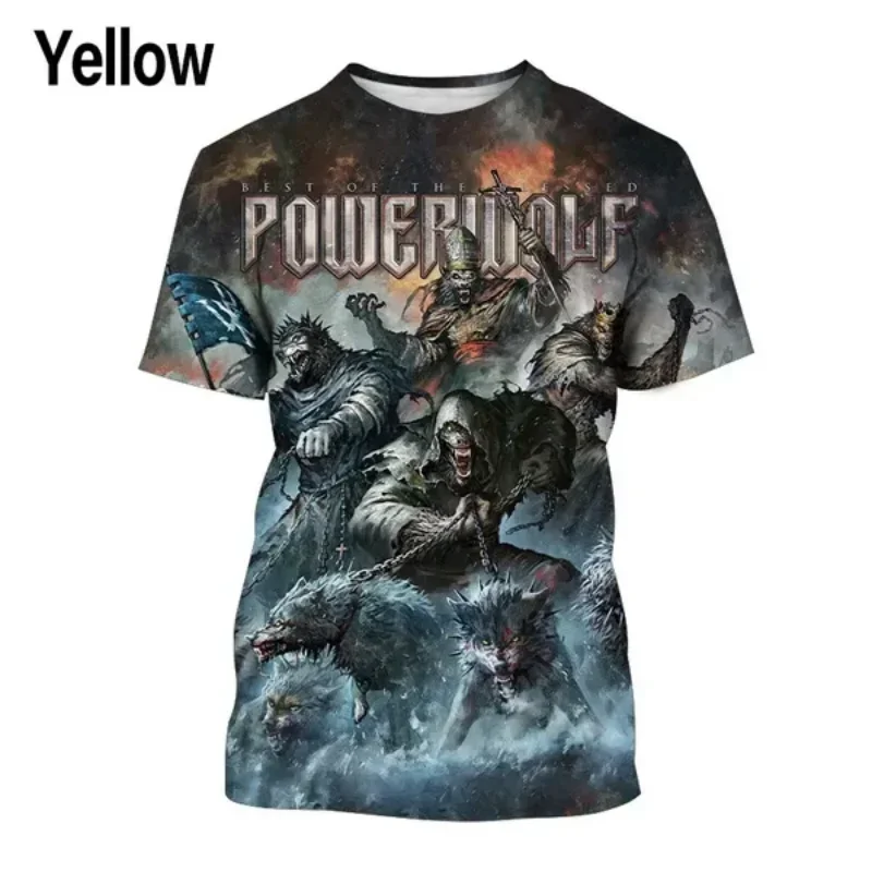 Fashion Men Clothing New Power Metal Band 3D Print T-shirt Personalized Powerwolf Harajuku Street Unisex Oversized T Shirt Tops