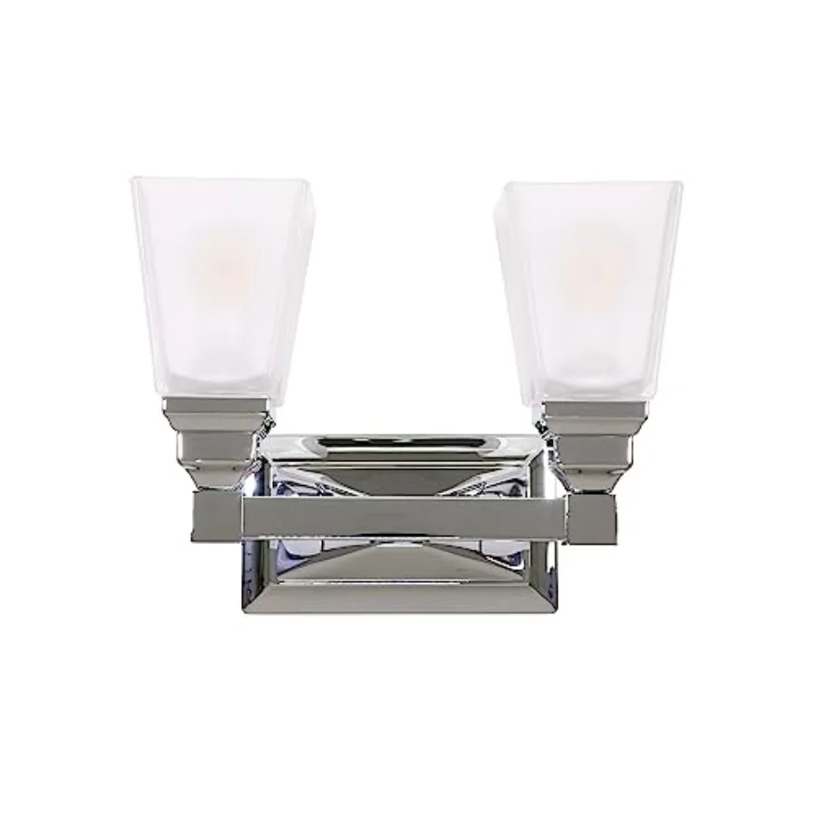 

2-Light Wall Mount Bathroom Vanity Light Fixture for Mirror Kitchen Bedroom Hallway Living Room Hallway Cabinet, Chrome, JR002-