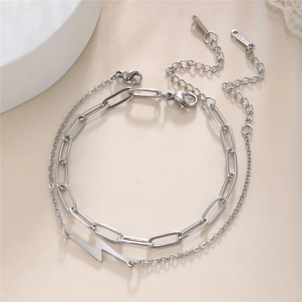 Cazador Goldfarbene Blitz-Charm-Armbänder für Damen, Edelstahl, Wachsseil-Armband, Schmuck, Geburtstagsgeschenke, 2026, trendig – Detail 9