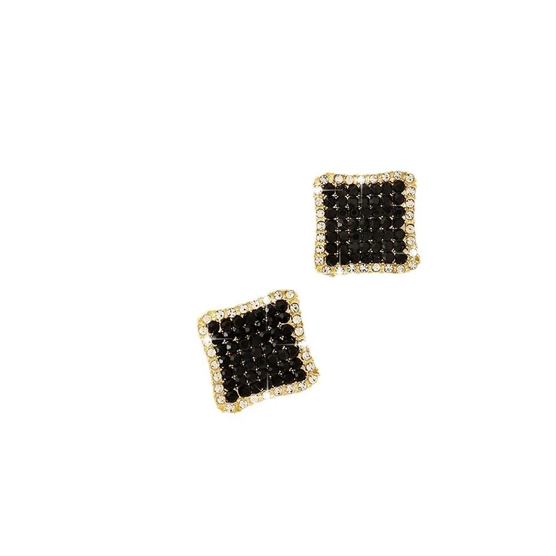 Minimalist Square Stud Earrings for Women/Men Micro Paved CZ Stone Fashion Versatile Couple Earrings Trend Jewelry