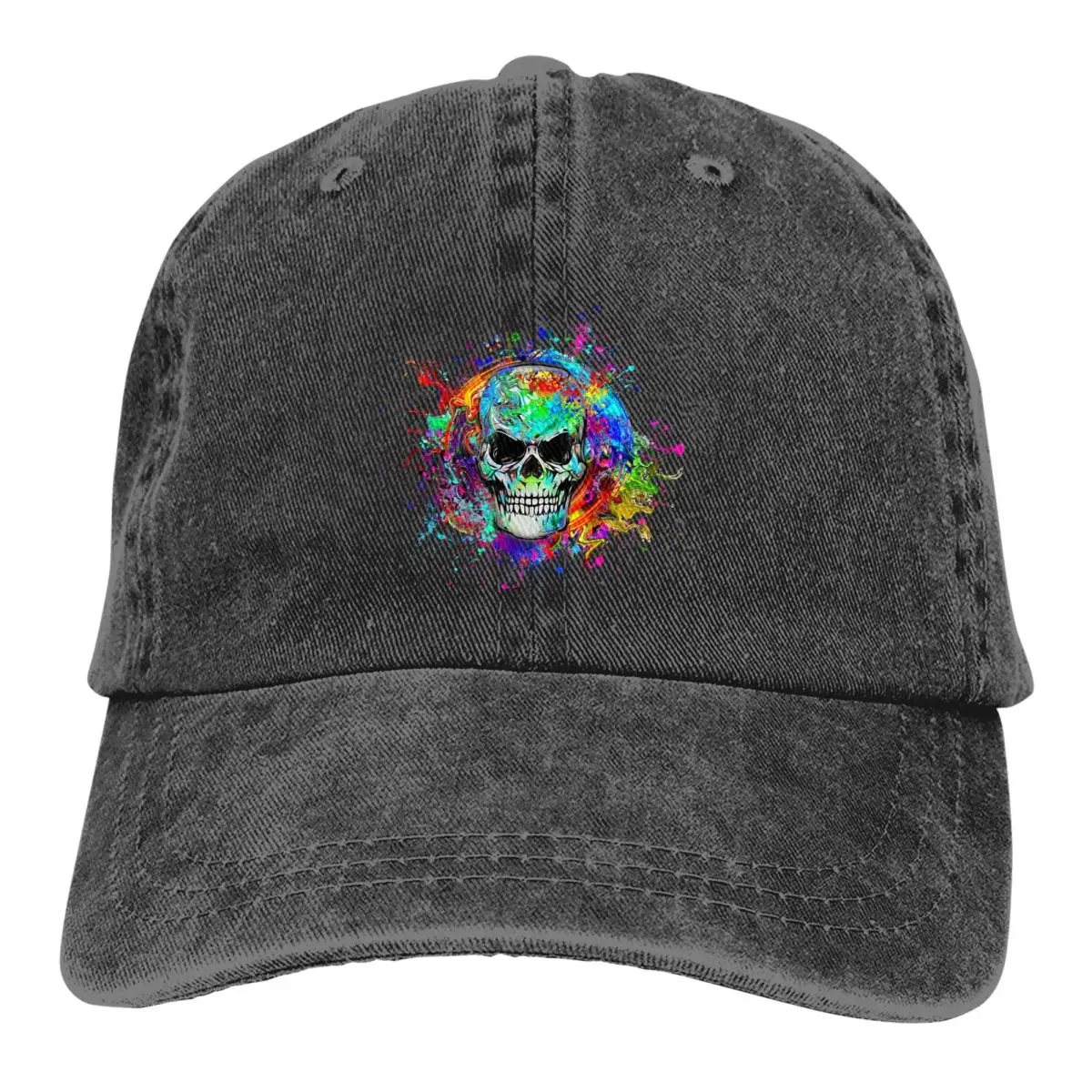 

Pure Color Dad Hats Colorful Skull Women's Hat Sun Visor Baseball Caps Art Peaked Cap