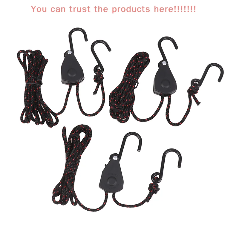 

1Set Pulley Ratchets 1/8 Inch Adjustable Hanging Rope Clip Tensioner Fixed Buckle Lights Lifting Awning Wind Rope Camping Tool