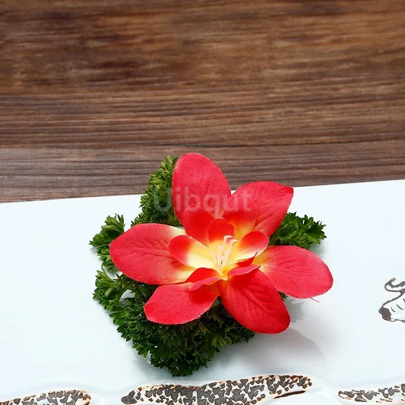 10 pcs Hotel restaurant decorated Artificial Flower Cold Sashimi Dish Dishes Artistic Conception Ornament Sushi Plate
