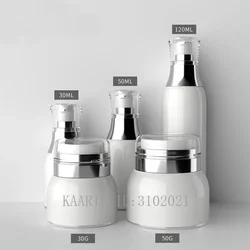 30ml50ml120ml 10pcs Empty White Airless Elegant Lotion Pump Bottle,Vacuum Emulsion Bottle, 30g50g Acrylic Cosmetic Cream Package