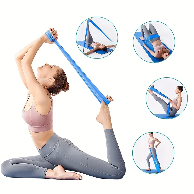 4er-Pack Yoga-Widerstandsbänder: elastische TPE-Stretchbänder für Physiotherapie, Fitness, Yoga, Pilates, Rehabilitation und Stärke – Detail 4