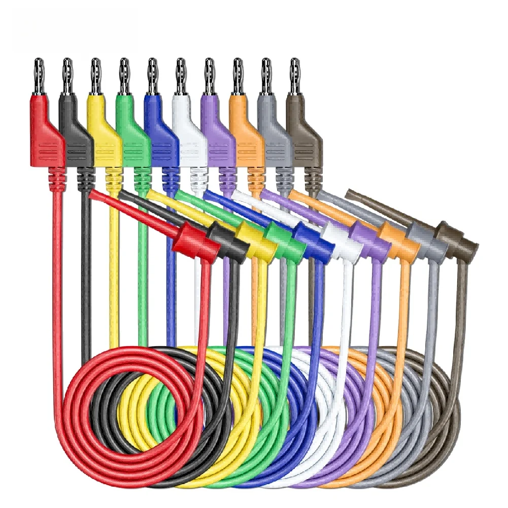 Test Hook Wire Set with 4mm Stackable Connector and Flexible PVC Cable Designed for Accurate Electrical Measurements and Testing
