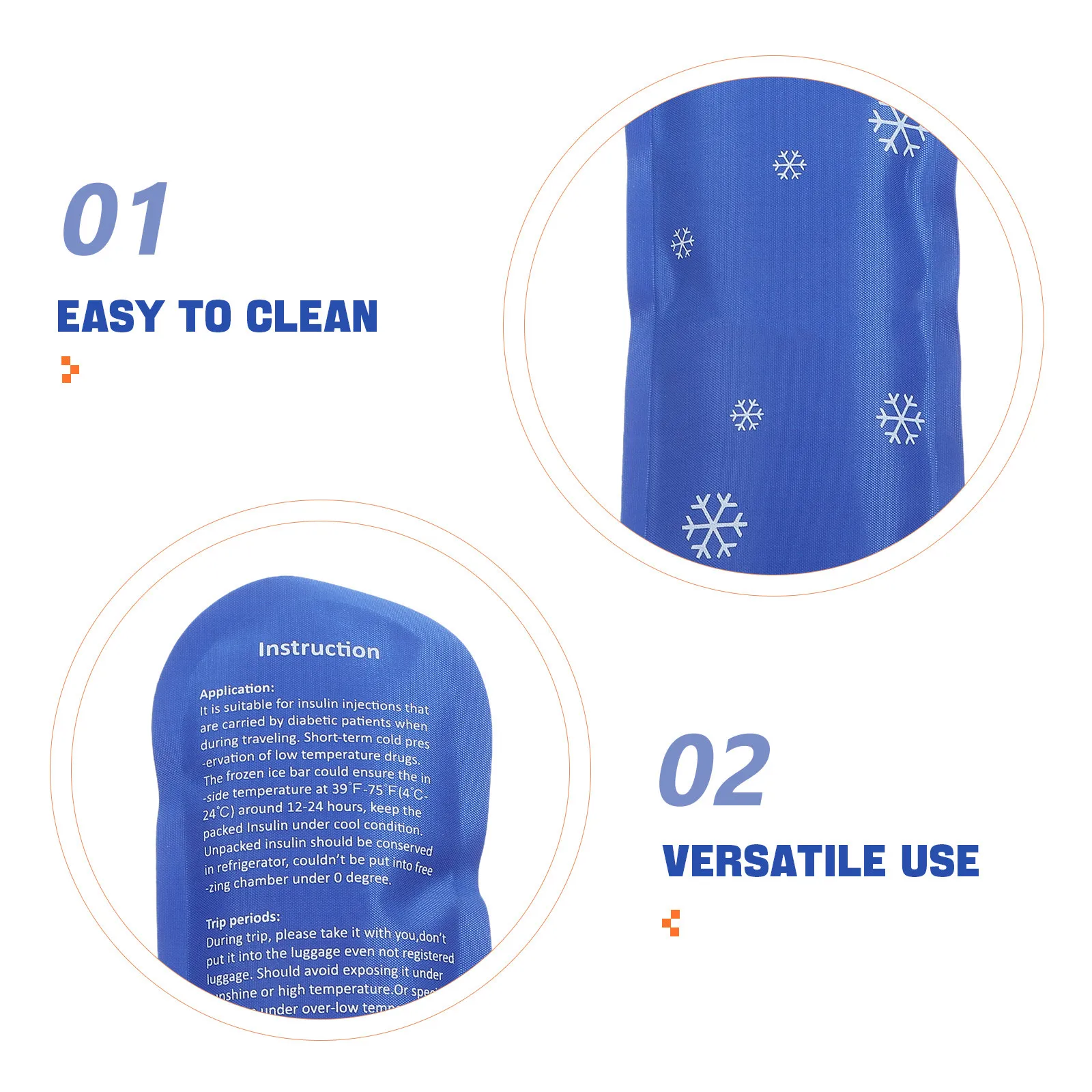 2Pcs Insulin Cooler Ice Bags Portable Reusable Gel Ice Packs for Medication Travel Cooling Small Insulated Storage Case - view 6