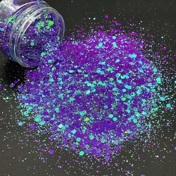 10g Nail Art Glitter Chunky Flakes Cosmetic Super Shiny Wedding Wishes Mix Holographic Craft Iridescent Hex Poly Tumbler Glitter