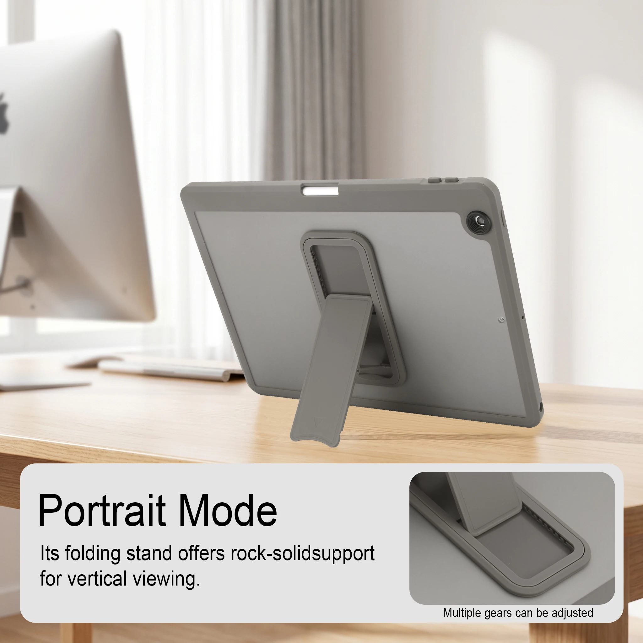 For iPad 7/8/9 Tablet Case with Pen Slot and Stand, 10.2 Inch Matte Transparent Protective Cover, Shockproof &Drop-Proof Shell