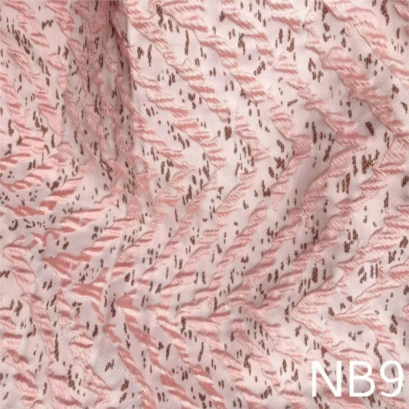 Jacquard fabric with embossed geometric stripes and concave-convex waves for dresses trousers