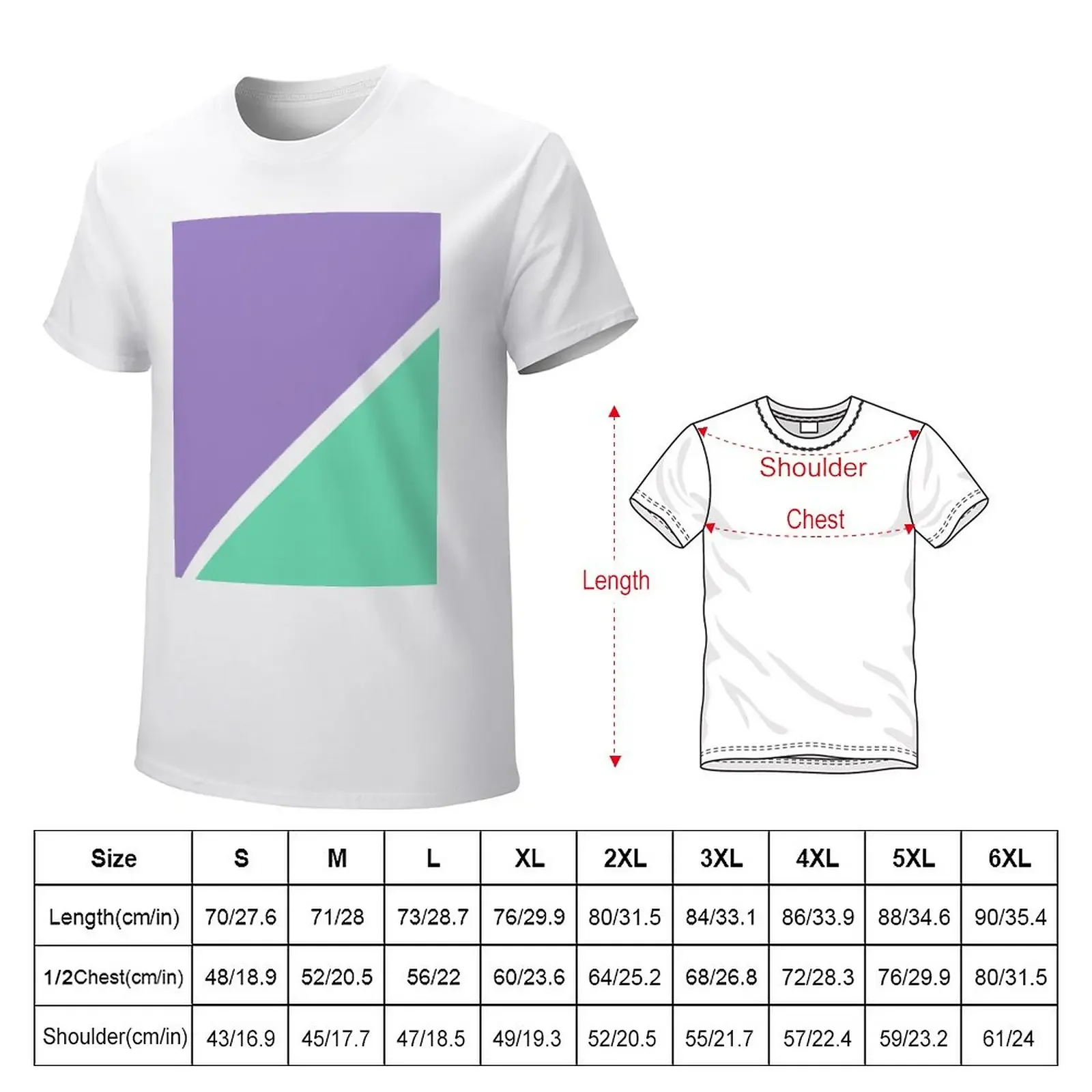 Modern Turquoise purple color block pattern T-Shirt sports fans oversizeds mens t shirts casual stylish