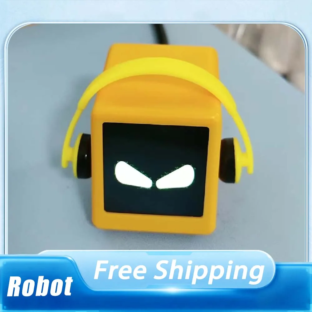 Intelligent Car Companion Robot 1.54 inch LED Screen Animated Expression Car Cute Robots Clock Car Decoration Customized Gifts