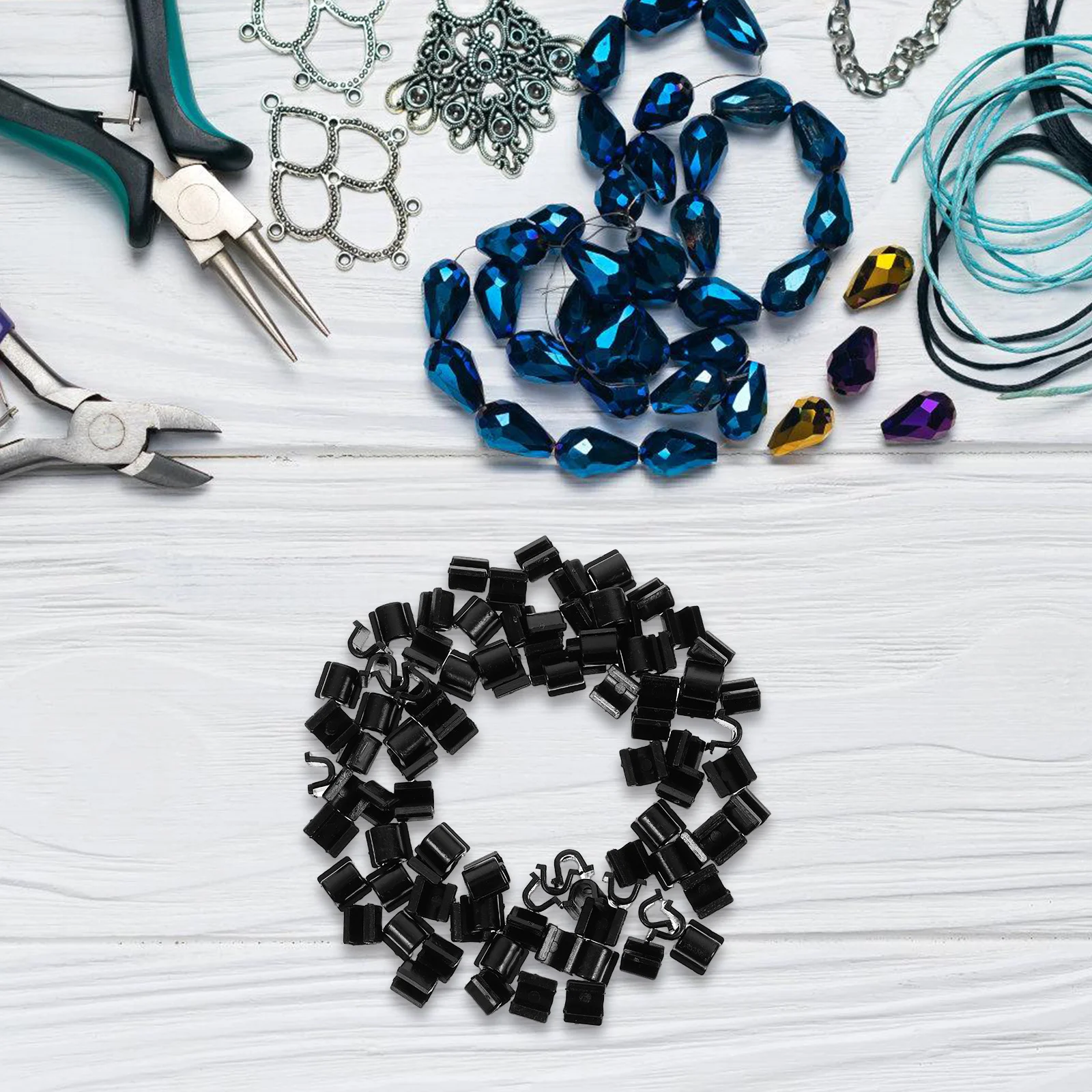 

100 Pcs Hair Tie Button Diy Rope Decor Material Crafting Buckle Fixing Charms Supplies Materials