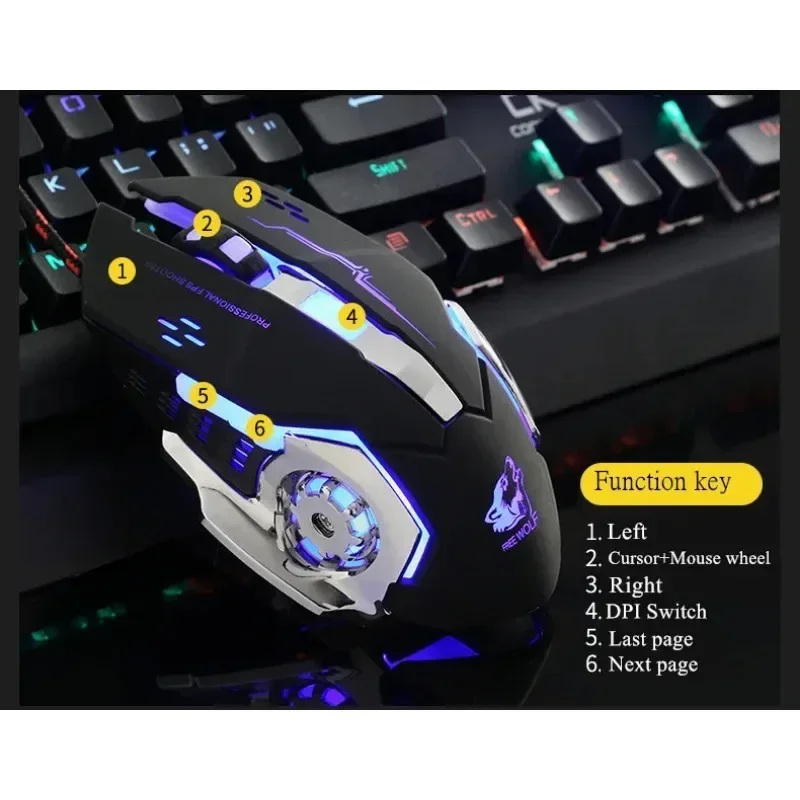 Gamer Mouse Wired ,4 DPI Adjustment (500-4000DPI),7 LED Lights Gaming Mouse For Lol,On board memory and programmable buttons