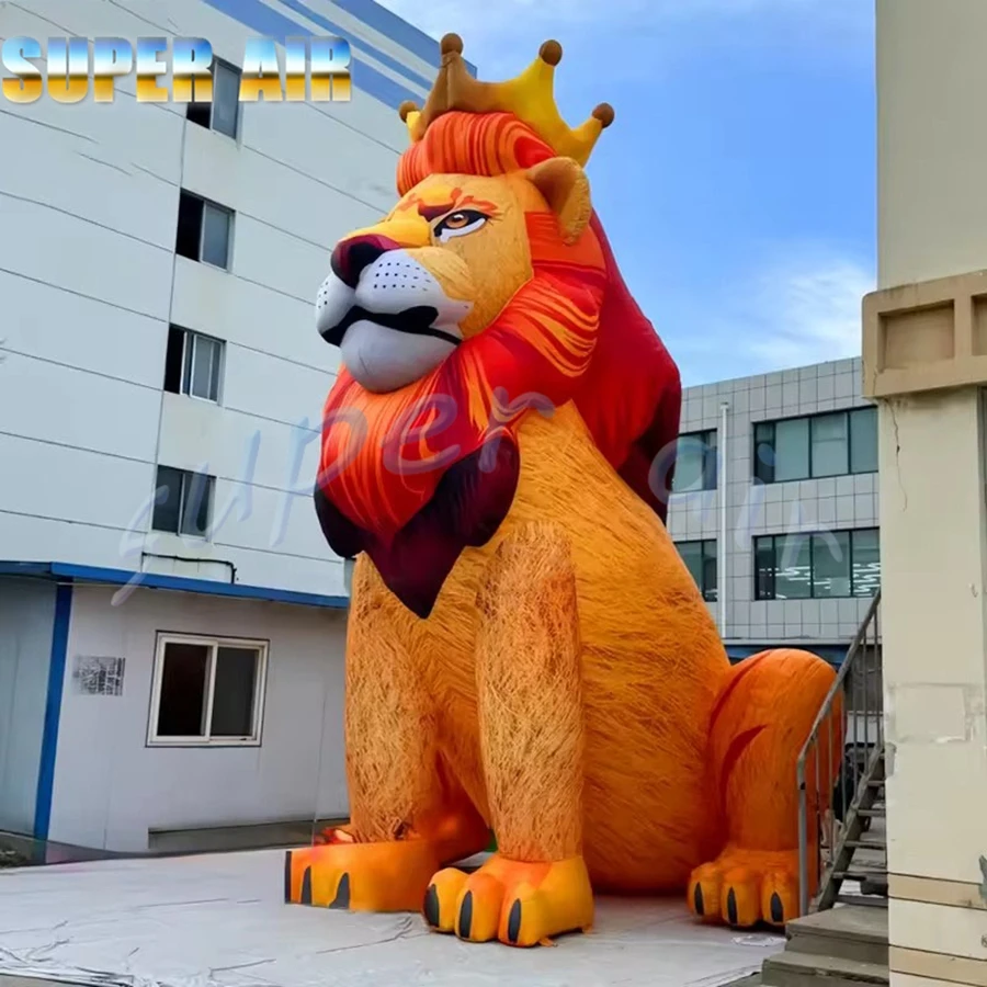 Heißer Verkauf leistungsstarkes und dominantes aufblasbares Löwe-aufblasbares riesiges Tiermodell für den Hintergrund