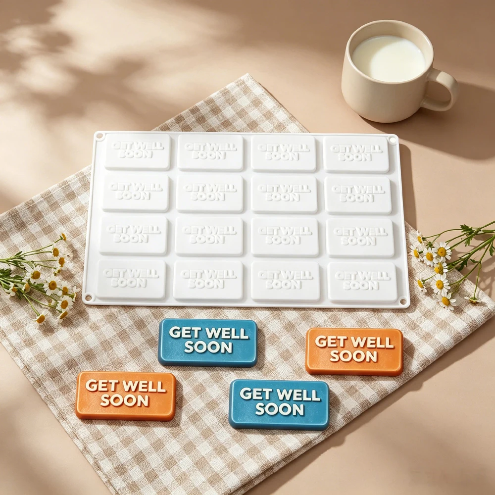 16-Count Quick Recovery Label Silicone Mold for Mousse Cake Chocolate Cookies Candy French Pastries Baking
