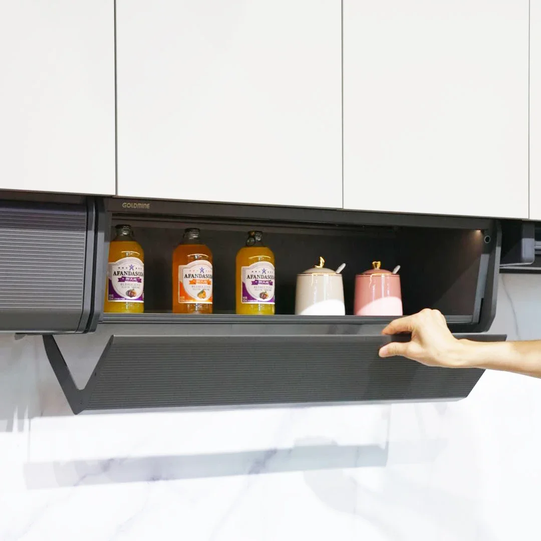Heavy duty 2-story wall drop-down shelf cabinet