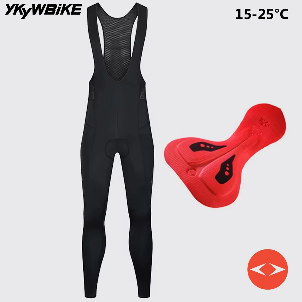 YKYWBIKE Men's Cycling Bib Pants 15-25°C Italy Interface 7 Hours Bicycle Bibs Tights Road Bike MTB Riding ClothingTrousers Pro