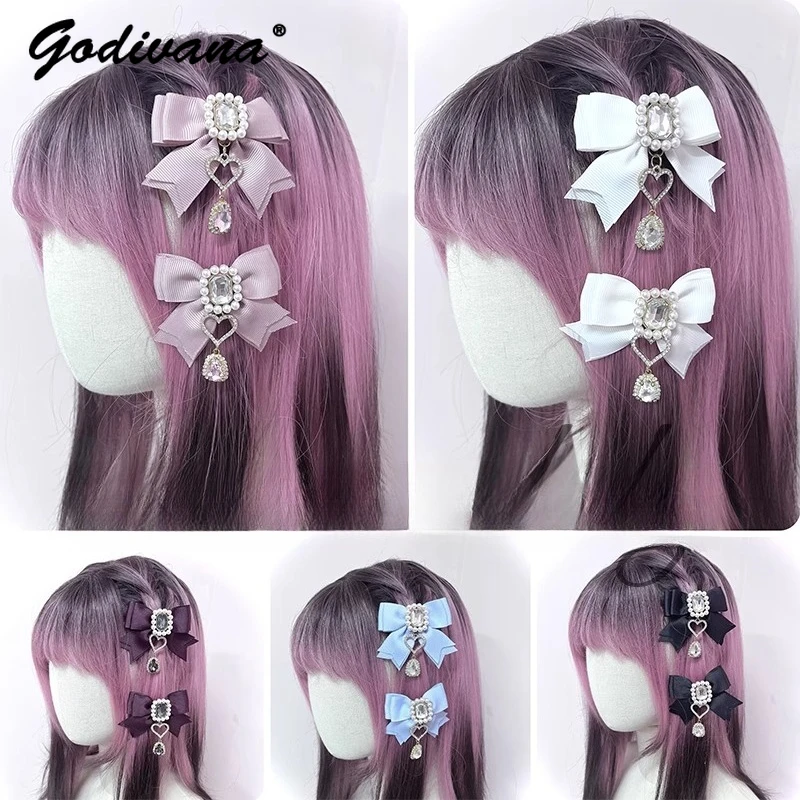 

Original Handmade Mass-produced Mine Series Sweet Rhinestone Lolita Hairpin Cute Headgear Girl Female Hair Clips
