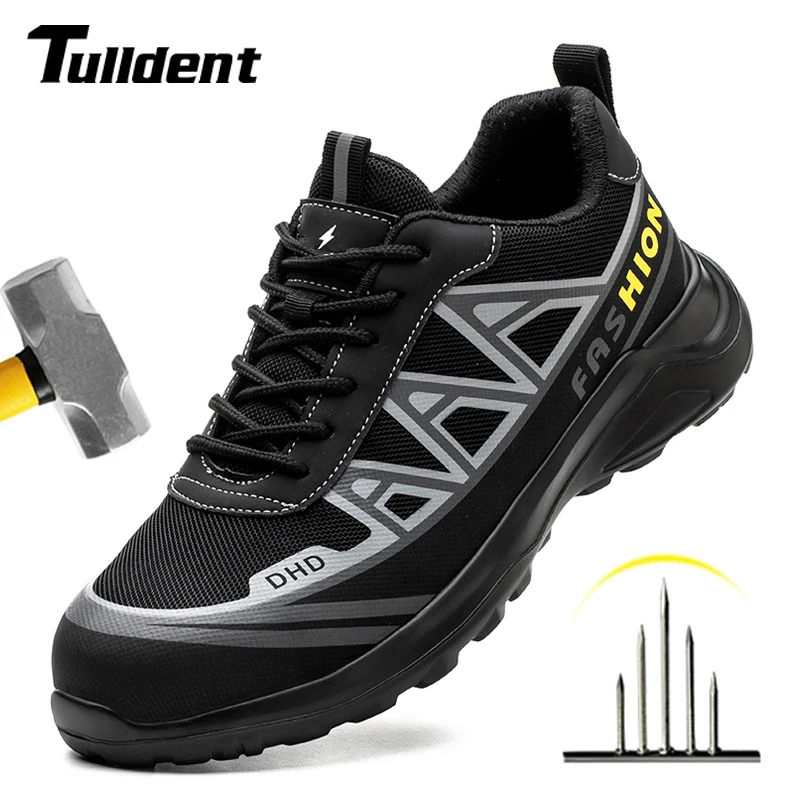 Zapatos de seguridad para hombre, botas de trabajo indestructibles, antigolpes y ANTIPERFORACIONES