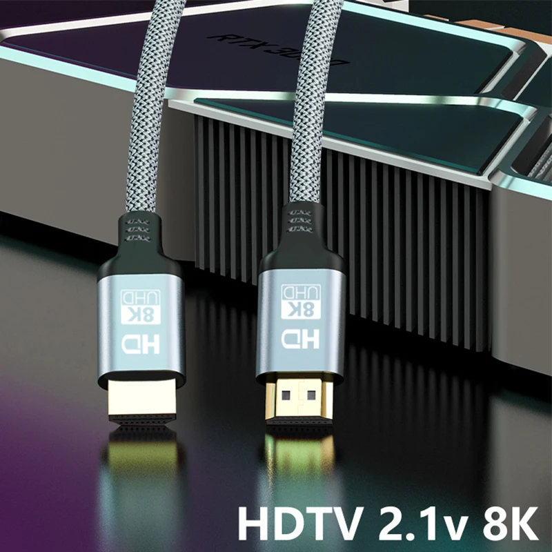 

HDTV 2.1 Cable HDTV Cord 8K 60Hz 4K 120Hz 48Gbps EARC ARC HDCP Ultra High Speed HDR for HD TV Laptop Projector PS4 PS5