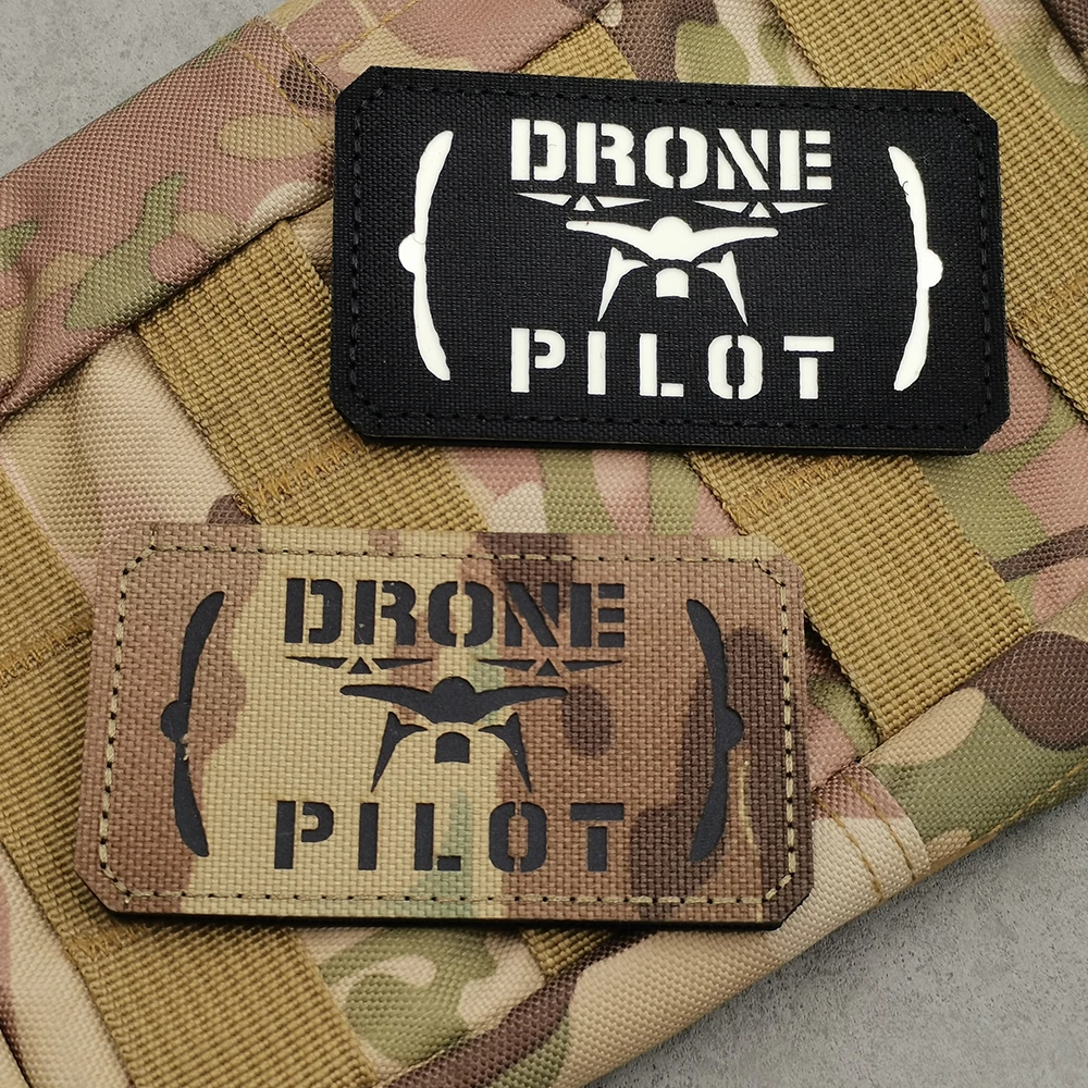 IR reflex+Glow in the dark DRONE Patches Military Tactical Army Green UAV OPS Reflective Patch Dolphin style Badge Armlet sticke