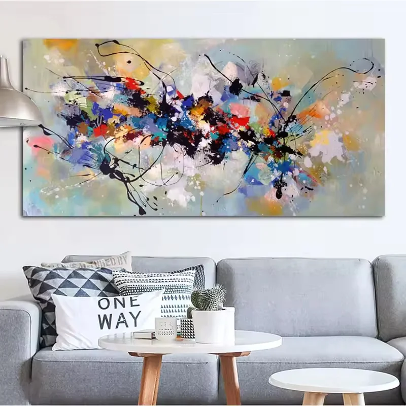 Abstract Oil Painting on Canvas Colorful Posters and Prints Scandinavian Cuadros Wall Art Picture for Living Room Home Decor