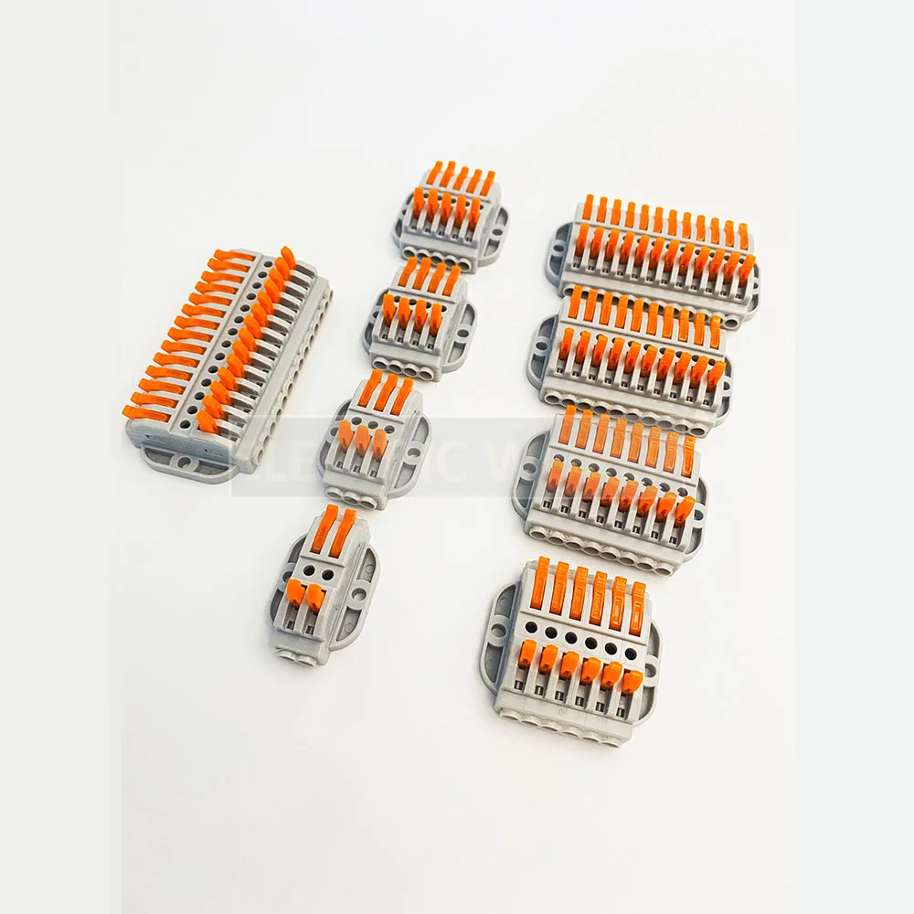 Wire Connectors 2-12 pins screw fixing push-in Quick Docking Cable Universal compact Electrical Wiring Terminal Block Connector