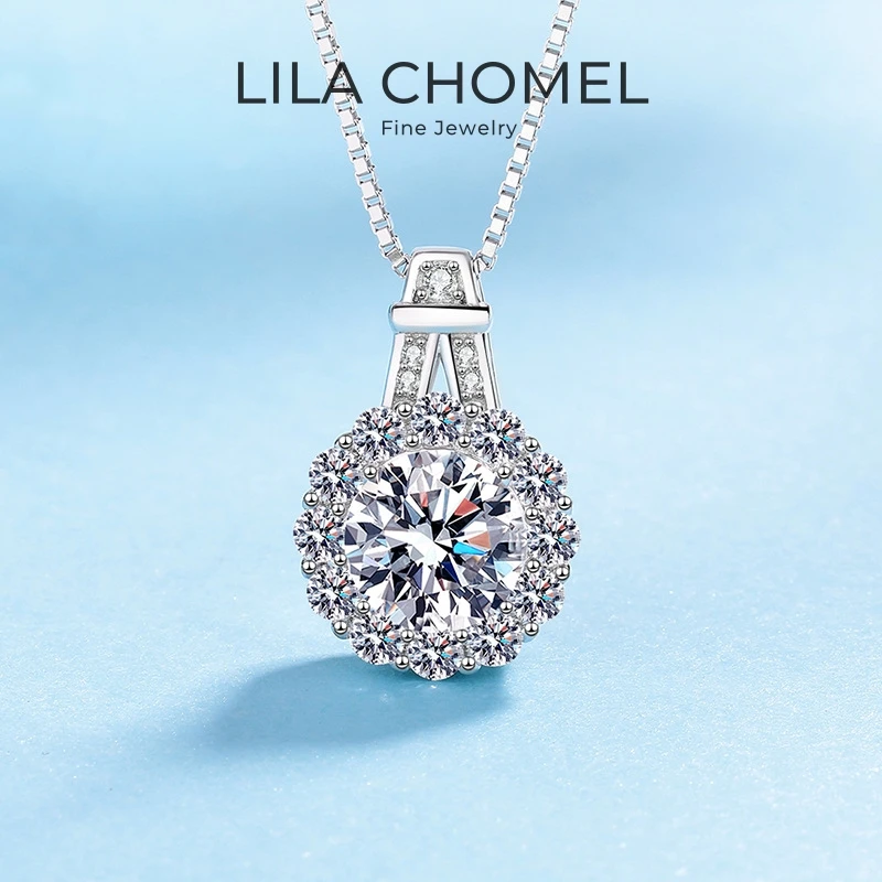 

Девушка-друга на День святого Валентина, белое золото 18 карат, рождественский подарок, 3 карата, муассанит, бриллиант, женские свадебные PT950, модные ожерелья на день рождения