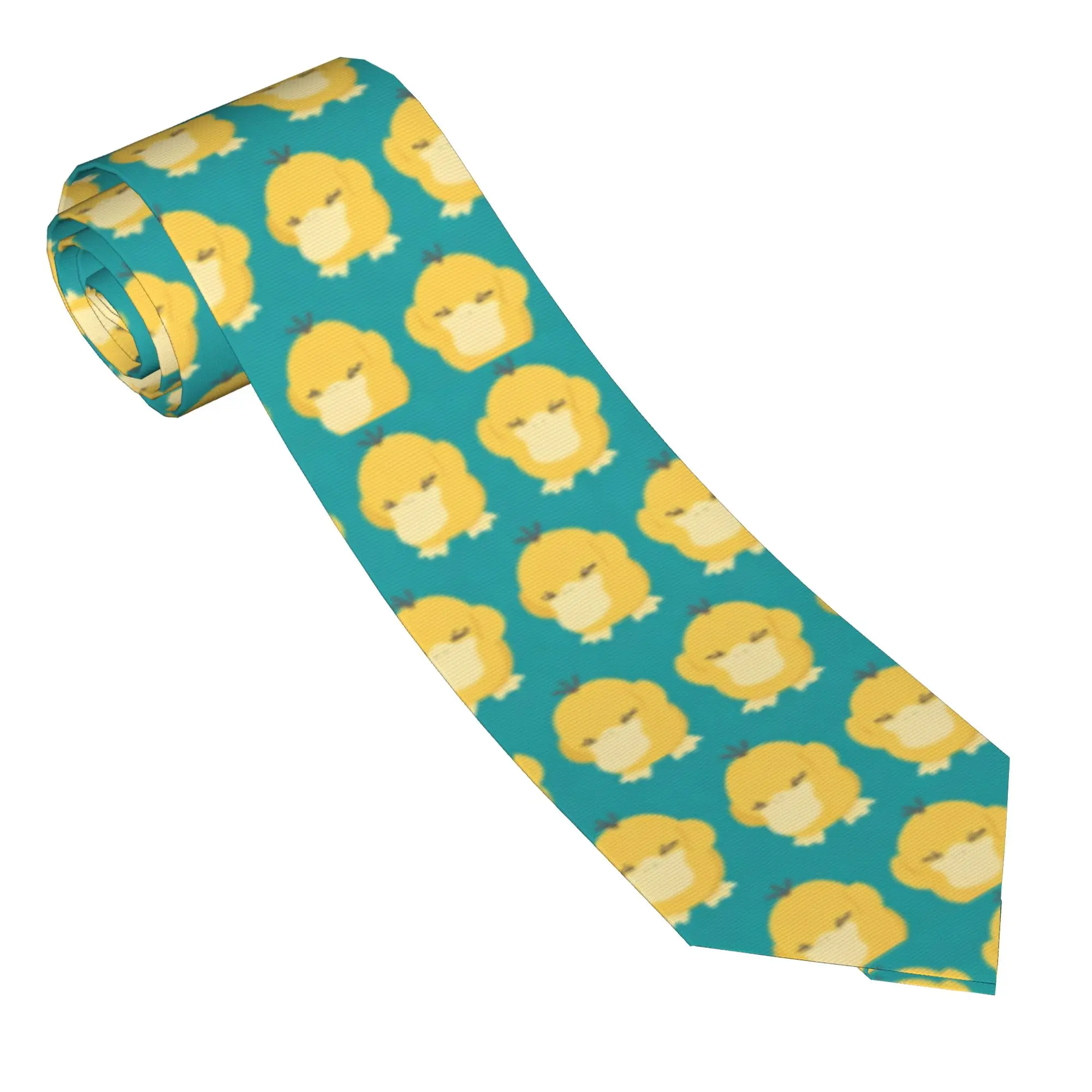 Psyducks Kawaii Neckties Unisex Skinny 8 cm Narrow Neck Ties Poke-Mon Cartoon for Men Accessories Cravat Wedding Business
