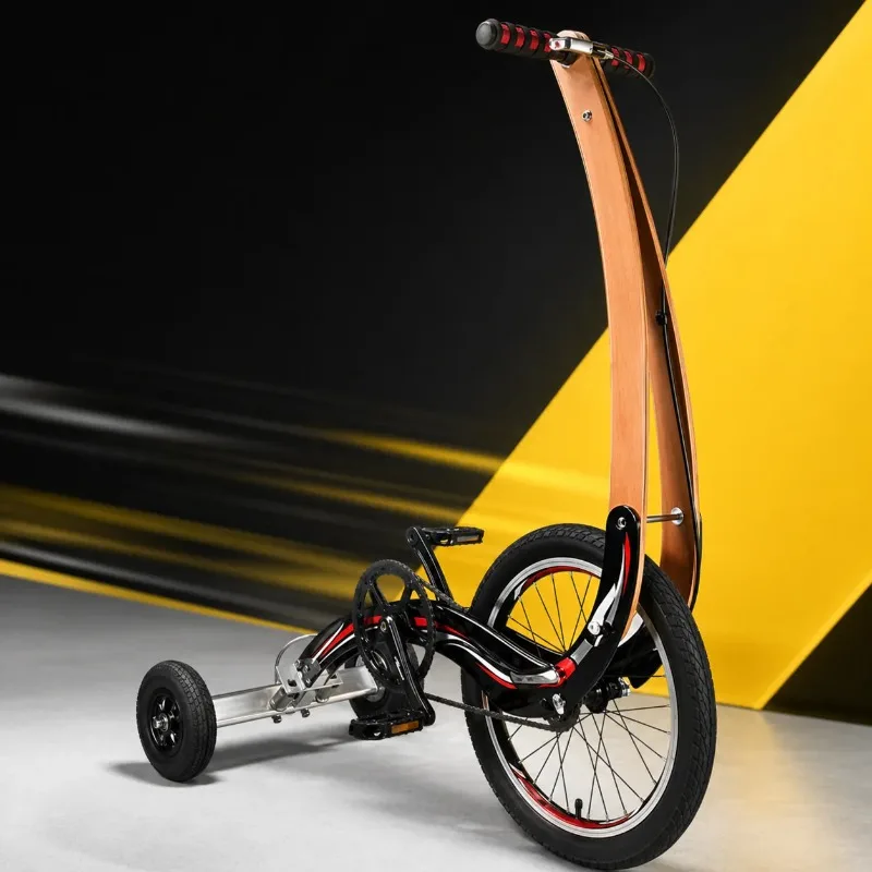 Standing Fitness Bike for Exercise and Commuting Three-Wheeled Upright Cycling Stationary Bike for Indoor and Outdoor Use