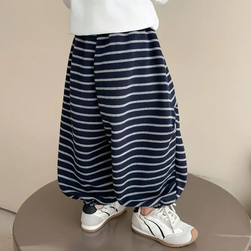 2025 جديد مخطط فضفاض الطفل فانوس السراويل للجنسين الشتاء الفتيات الخريف الأطفال السراويل الصحية ، الفتيات السراويل ، السراويل ، السراويل ،