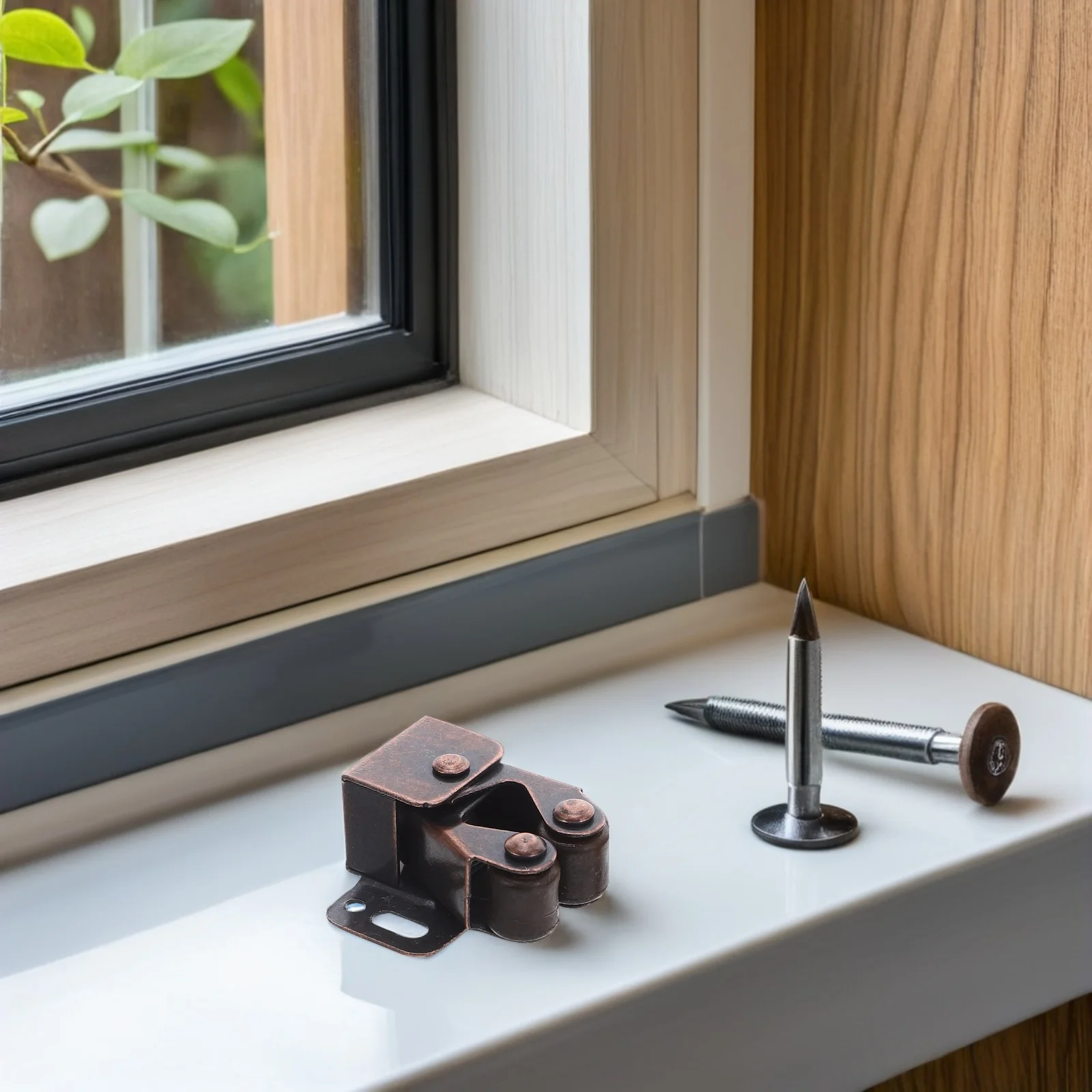 

12Sets Zinc Alloy Double Roller Catch Cabinet Spring Loaded Lock Door Catch Cabinet Hardware Accessories for Secure Furniture