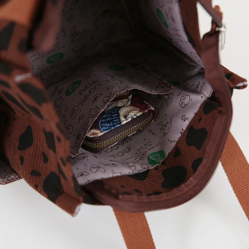 Corduroy Simple Work Handbag Lunch Box Storage Bag Suitable for Shopping Office Large Capacity Retro Daily Use Back to School image 4