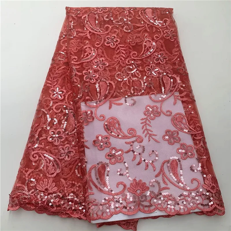 

5 ярдов горячего французского кружева из органзы с блестками, африканский тюль, шнур, гипюровая кружевная сетка, вышитая ткань для свадебной вечеринки PSJF061102