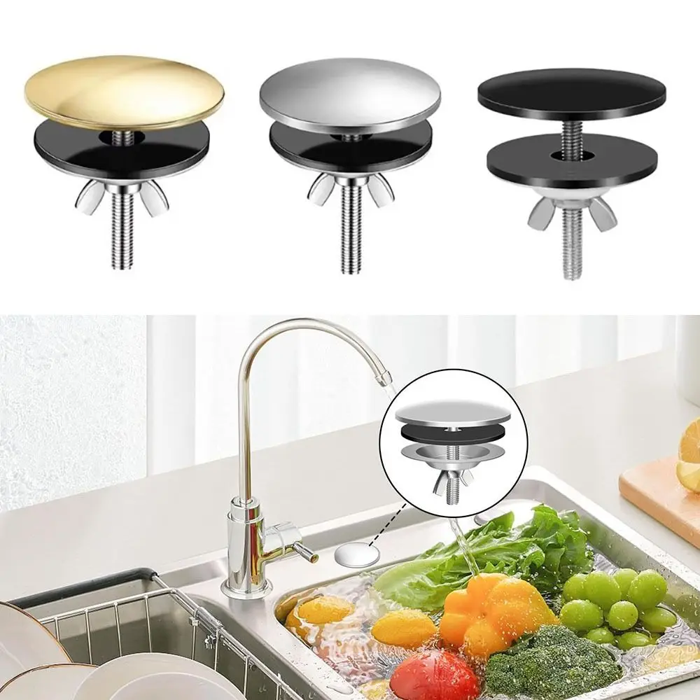 

Kitchen Accessories Black Silver Sink Hole Cover Stainless Steel M6 Faucet Hole Cover Sink Hole Plug