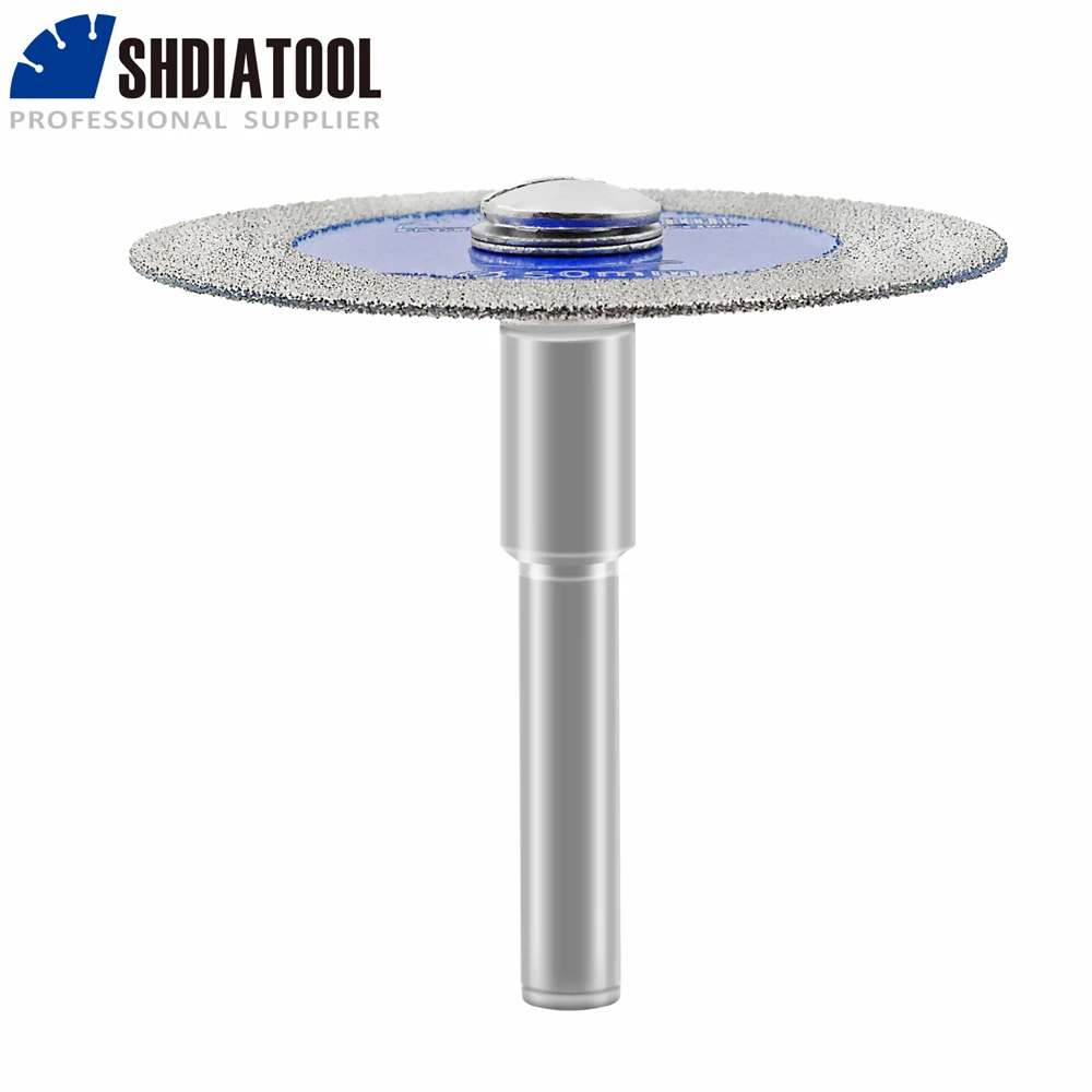 Imagem -02 - Shdiatool Peças Conjunto 50 mm Disco de Corte Diamante Mini Lâmina Serra Escultura Placa com Haste Redonda Removível Ferramenta Mão Telha Vidro