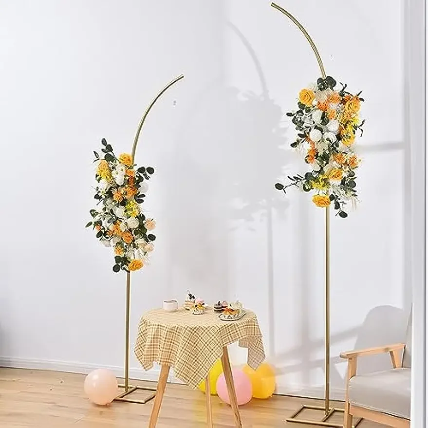 

2pcs Wedding Backdrop Arch Stage Party Welcome Decoration wrought iron Flower Stand Horn Door Arc Home Climbing Vines Stand