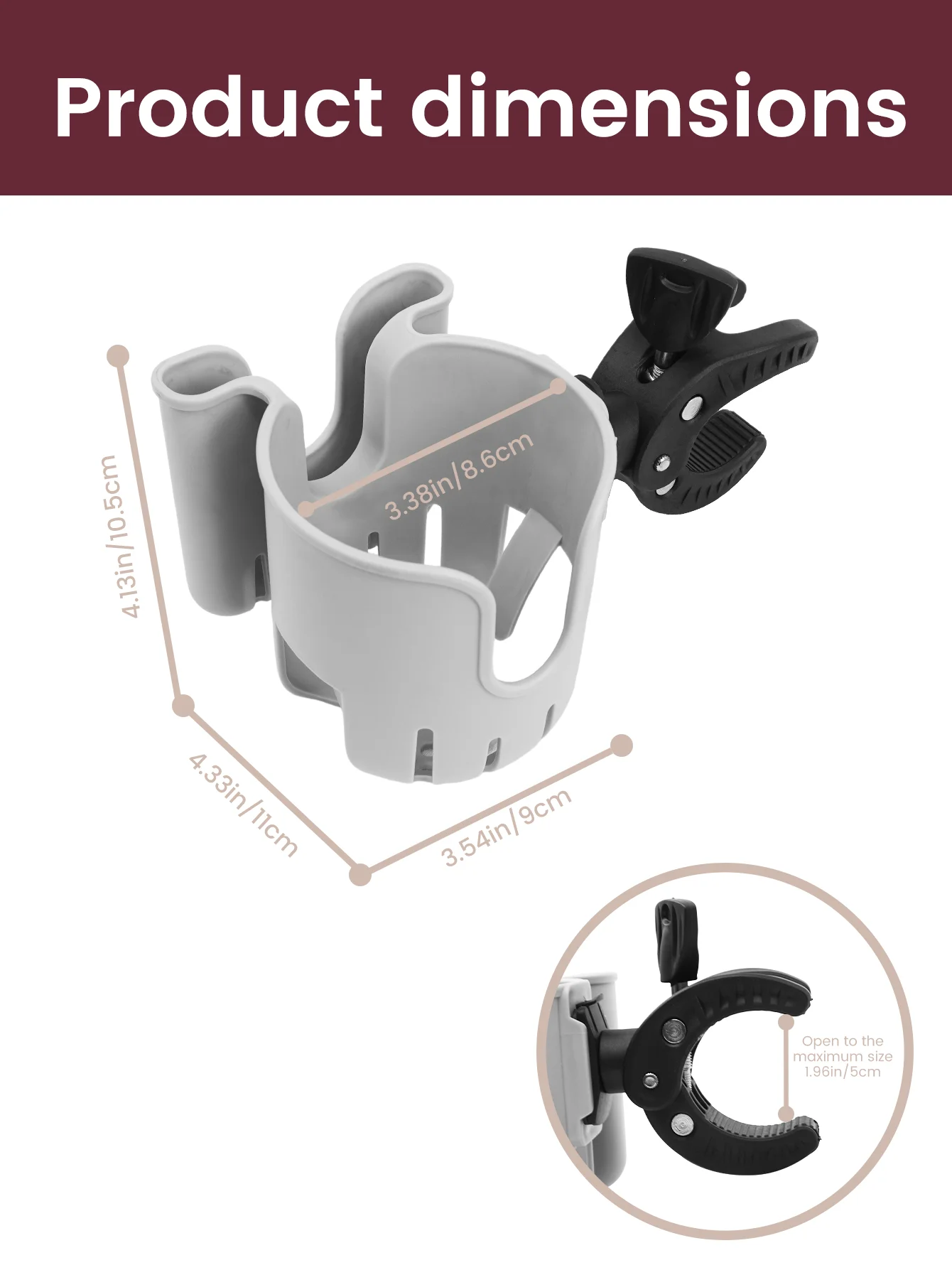 Universal Stroller Water Cup Holder With Phone Holder, Universal Bottle Holder For Wheelchair Stroller Accessories